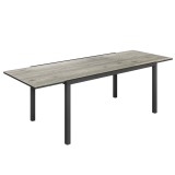 Outsunny Masă de Grădină Extensibilă de 160-240 cm pentru 6-8 Persoane Rectangulară din Oțel și Aluminiu, Efect Lemn | Aosom Romania