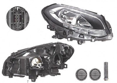 Far Mercedes Clasa B (W246), 09.2014-, fata, Dreapta, cu LED daytime running light; H7+H7+LED+PY21W; electric; cu motor; foto