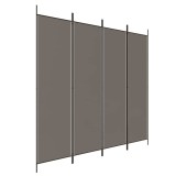 Cumpara ieftin Paravan de camera cu 4 panouri, antracit, 200x200 cm, textil