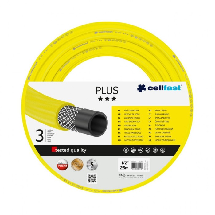 Furtun de gradina, 3 straturi, 1&quot;, 25 m, Cellfast Plus