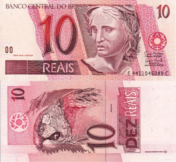 BRAZILIA 10 reais ND 1997 UNC!!!