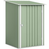 Outsunny Căsuță de Grădină 0,92m&sup2; din Oțel Galvanizat, Depozit pentru Unelte cu Ușă Blocabilă, Acoperiș &Icirc;nclinat, 100x104x160 cm, Verde Deschis | Aoso