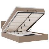 Cumpara ieftin Pat otoman cu saltele si LEDs, 140x190cm, piele ecologica
