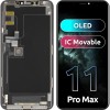 Display cu Touchscreen JK pentru Apple iPhone 11 Pro Max, cu Rama, Versiune OLED IC Movable, Negru