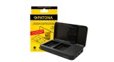 &Icirc;ncărcător dublu PATONA pentru Fuji NP-W235 XT4 X-T4 cu funcție de power bank și stocare card de memorie