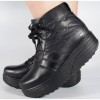 Ghete negre din piele naturala talpa convexa (cod 186023), 39, Oem