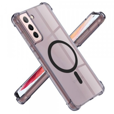 Husa MagSafe pentru Samsung Galaxy S21 5G G991, Techsuit, Shockproof Clear, Neagra foto