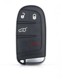 Set 2 bucati - Carcasa cheie Smart Key Topautochei&amp;#174; compatibila cu Chrysler Jeep Cherokee Dodge Ram 1500 Journey Charger Challenger 4 butoane Fia