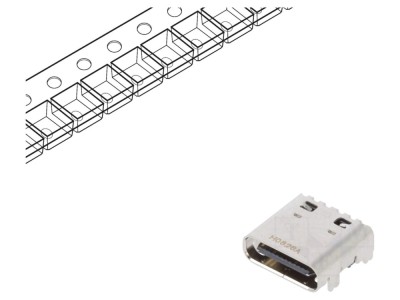 Conector USB C SMT Orizontal USB 3.1 foto