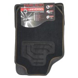 Cumpara ieftin Set Covorase Auto Universale Custo Twin, Mocheta, negru cu bordura portocalie, 4 buc, Universal, CUSTO POL