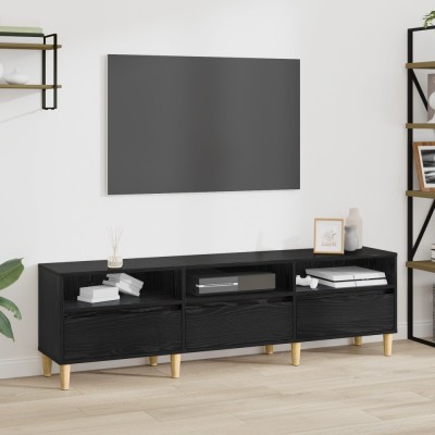 vidaXL Cabinet TV Stejar negru 150 x 30 x 45 cm Lemn compozit foto
