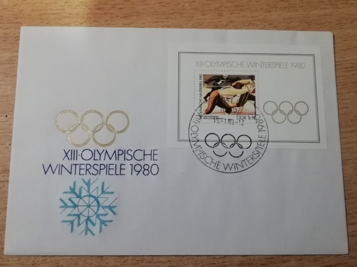 B14 - FDCS - Germania - Jocurile Olimpice de iarna - 1980 - colita