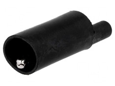 Bornă crocodil 10A 60VDC neagră 4mm nichelat 30VAC