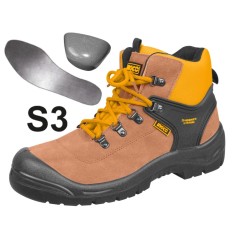 Bocanci protectie piele intoarsa+textil cu talpa varf metalic 43, pentru protectie in conditii dificile - Ingco SSH12S1P.43