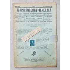 JURISPRUDENTA GENERALA , PUBLICATIUNE SAPTAMANALA DE JURISPRUDENTA REZUMATA ROMANA SI STREINA , NR. 3 , 1941