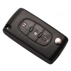 Cheie Auto Completa tip Briceag cu 3 butoane, Compatibila Citroen si Peugeot, include Telecomanda 433 MHz si cip ID46, cod CE0536