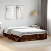 VidaXL Cadru pat cu sertare stejar fumuriu 120x200 cm lemn prelucrat 3280668