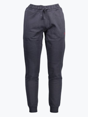 Pantaloni sport barbati cu talie elasitica din bumbac cu logo brodat bleumarin inchis XL, Bleumarin inchis, XL INTL foto