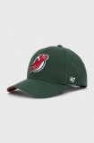 47 brand șapcă din amestec de l&acirc;nă NHL New Jersey Devils culoarea verde, cu imprimeu, H-BLPMS11WBP-DG