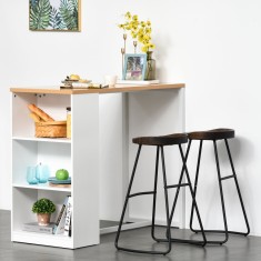 HOMCOM masa tip bar, pentru bucatarie, 115x55x100cm, alb foto
