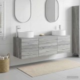 Cumpara ieftin Set dulap baie 3 buc. Sonoma gri 161,5 x 44,5 x 80 cm