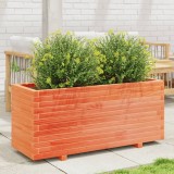 Cumpara ieftin Jardinieră grădină, maro ceruit, 110x40x49,5 cm, lemn masiv pin