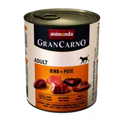 Animonda GranCarno Fleisch Adult conservă carne de vită + curcan - 6x 800g foto