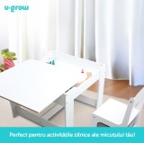 Set masuta si 2 scaune pentru copii , alb MDF,