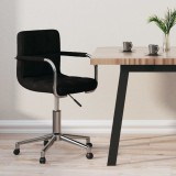 VidaXL Scaun de birou pivotant, negru, material textil
