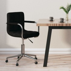 vidaXL Scaun de birou pivotant, negru, material textil foto