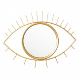 Oglinda decorativa Eye, Pakoworld, 46x26 cm, PAL melaminat, auriu