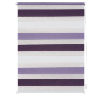 Jaluzea tip rulou de interior, violet-alb, 45 cm x 150 cm - RESIGILAT foto