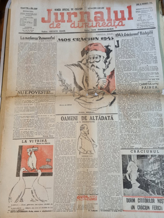 jurnalul de dimineata 24 decembrie 1945-numar de craciun,craciunul nadejdii