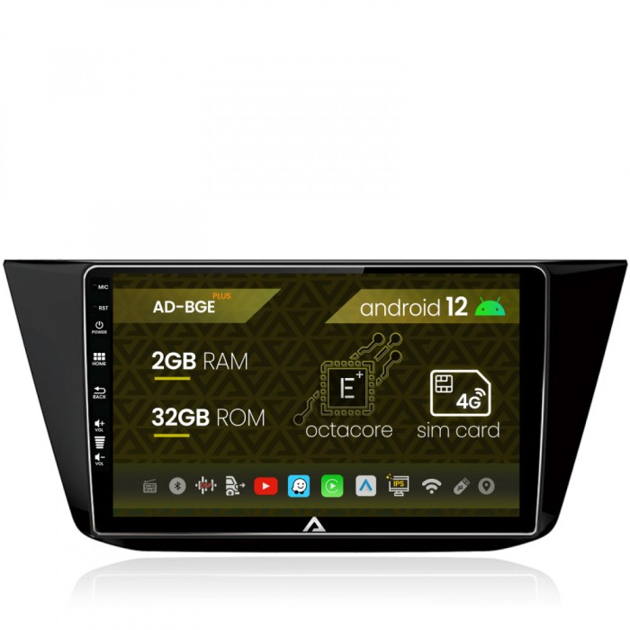 Navigatie Volkswagen Tiguan (2016+), Android 12, E-Octacore 2GB RAM + 32GB ROM, 10.1 Inch - AD-BGE10002+AD-BGRKIT036