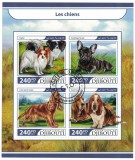 Timbre Djibouti 2017: Caini, Set Complet, Colita + Bloc (2 Imagini). Colectie filatelica, timbre straine dupa 1950, tema animale