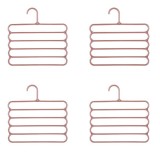 Cumpara ieftin Set 4 umerase multifunctionale din plastic cu 5 pozitii pentru pantaloni, fuste, cravate, prosoape, care ajuta la economisirea spatiului, Anti-derapan