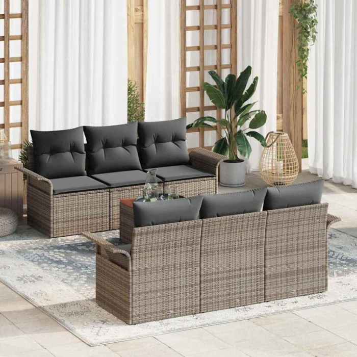 vidaXL Set de canapele pentru grădină Manual 7 pcs Gri 55 x 55 x 37 cm 3355941