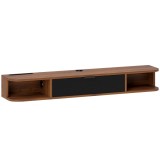 HOMCOM Mobilier TV Suspendat, Suport TV P&acirc;nă la 50" cu Sertar Rabatabil, 2 Rafturi Deschise și Orificiu pentru Cabluri, Mobilier pentru Televizor pent