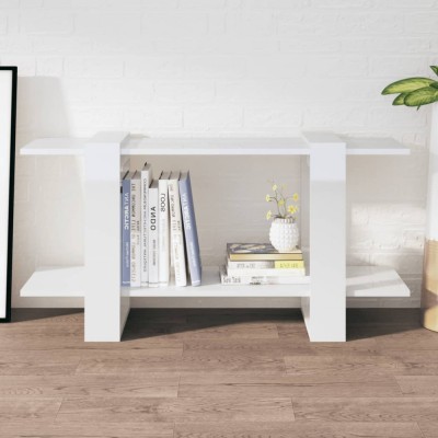 vidaXL Bibliotecă, alb extralucios, 100x30x51 cm, lemn compozit foto