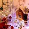 Panglic&Auml; led de cr&Auml;ciun flippy aurie, lungime 1 m , 10 led-uri, baterii, alb rece