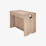 Masa extensibila Flat CONSOLE 6 in 1, capacitate maxima 14 persoane, pana 3250 mm, PAL stejar deschis