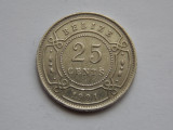 25 CENTS 1991 BELIZE, America Centrala si de Sud