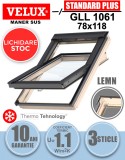Fereastra mansarda VELUX GLL 1061 78x118 cu rama de etansare, lemn de pin, 3 sticle LICHIDARE DE STOC