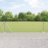 VidaXL Gard de Oțel Sudat cu 7 St&acirc;lpi cu Flanșe 0.4x10 m Oțel Galvanizat