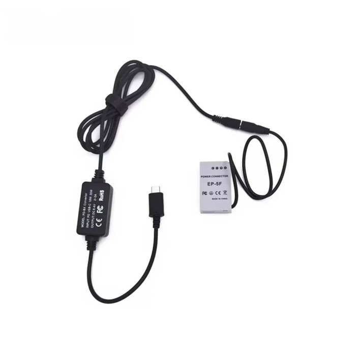 Alimentator Tip Baterie EN-EL24 Nikon EP-5F Dummy Battery DC COUPLER TYPE-C PD
