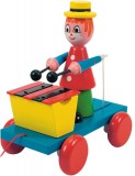Cumpara ieftin Jucarie de tras Woodyland din lemn cu clovn si xilofon