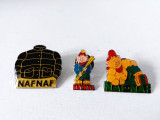 Lot 3 insigne metal NAF-NAF, Franta, Vintage,