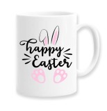 Cana alba personalizata &quot;Happy Easter&quot;, INOVATIX&reg;. 330ml, Oem