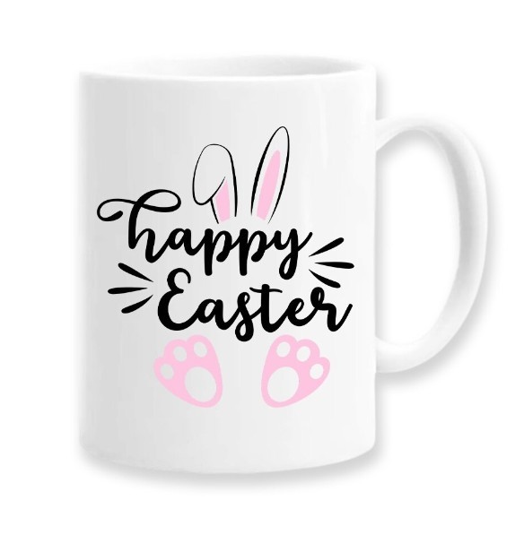 Cana alba personalizata &quot;Happy Easter&quot;, INOVATIX&reg;. 330ml