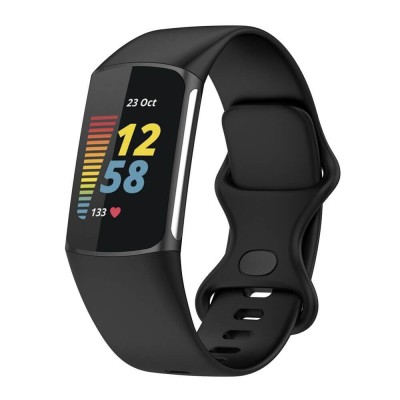 Bratara siliconica Edman pentru Fitbit Charge 5, marimea S, Negru foto